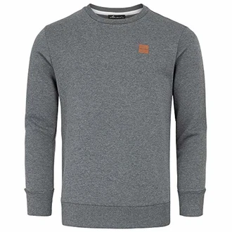 Amaci&Sons Herren Basic College Sweatjacke Pullover Hoodie Sweatshirt (4056) Dunkelgrau