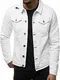 OZONEE Herren Jeansjacke Jacke Jeans Übergangsjacke Herbstjacke Vintage Herrenjacke Herbst Übergangs Denim Bikerjacke Jacket Denim Winter Knopfverschluss 777/5124K WEIẞ M