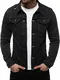 OZONEE Herren Jeansjacke Jacke Jeans Übergangsjacke Herbstjacke Vintage Herrenjacke Herbst Übergangs Denim Bikerjacke Jacket Denim Winter Knopfverschluss 777/5124K SCHWARZ M