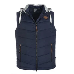 Herren Weste Eutin - Steppweste Herren Herrenweste Outdoor Weste mit Kapuze in Navy Größe M