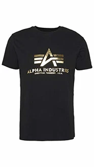 Alpha Industries Basic Foil Print T-Shirt Schwarz/Gold Alpha Industries Basic Foil Print T-Shirt Schwarz/Gold
