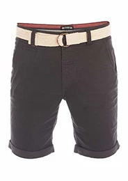 Herren Chino Shorts RIVHenry Gürtel Bermuda Kurze Hose 98% Baumwolle Hellblau Dunkelblau Navy Rot Grün Orange Beige Grau w30 - w42, Größe:W 32, Farbe:Anthracite Grey (23400)