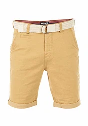 riverso Herren Chino Shorts RIVHenry Gürtel Bermuda Kurze Hose Hellblau/Dunkelblau/Navy/Rot/Grün/Orange/Beige/Grau (20300)