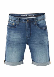 Riverso Herren Jeans Shorts RIVUdo Regular Fit Denim Short Jeansshorts Middle Blue Denim