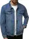 OZONEE Herren Jeansjacke Jacke Jeans Übergangsjacke Herbstjacke Vintage Herrenjacke Herbst Übergangs Denim Bikerjacke Jacket Denim Winter Knopfverschluss 777/3538K BLAU M