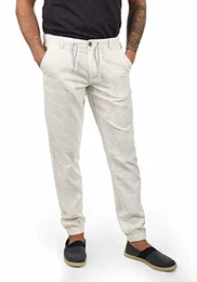 Lennik Herren Leinenhose Lange Stoffhose, Größe:XL, Farbe:Offwhite (70005)