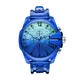 Diesel Herren Uhr Chronograph Mega Chief Polyurethan blau, DZ4531