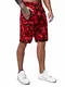 OneRedox Herren Jogging Hose Jogger Streetwear Camouflage Sporthose Fitness Clubwear Modell 3622 Rot M