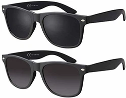 La Optica B.L.M. Sonnenbrille UV400 CAT 3 Retro Vintage Nerd Matt Schwarz/Grau