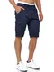 Indicode Herren Blixt Cargo Shorts mit 6 Taschen und Gürtel aus 100% Baumwolle   Männer Navy M
