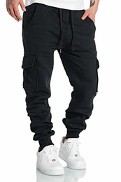 Herren Cargo Jogginghose Sporthose Sweatpants Jogger Trainingshose 2016 Schwarz M