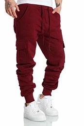 Herren Cargo Jogginghose Sporthose Sweatpants Jogger Trainingshose 2016 Bordeaux M