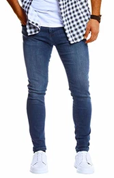Herren Jeans Hose Slim Fit Denim Blaue Schwarze Lange Jeanshose für Männer Coole Jungen weiße Stretch Freizeithose Schwarze Cargo Chino Sommer Winter Basic LN0303 Blau W30/L32