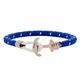 PAUL HEWITT Anker Armband Phrep Lite - Segeltau Nylon Damen Armband in Blau Weiß, Armband mit Anker Schmuck aus IP-Edelstahl (Roségold)
