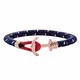 PAUL HEWITT Anker Armband Phrep Lite - Segeltau Nylon Damen Armband in Marineblau Rot Weiß, Armband mit Anker Schmuck aus IP-Edelstahl (Roségold)