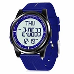 WIFORT Digital Armbanduhr mit Stoppuhr Countdown Duale Zeitzone Blau