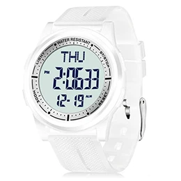 Digital Uhren Herren Damen, 5 ATM Wasserdicht Armbanduhr mit EL Hintergrundbeleuchtung Duale Zeitzone Stoppuhr Countdown Wecker, Ultraleichte und Weitwinkel Anzeige Digitaluhr Unisex