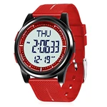 WIFORT Digital Armbanduhr mit Stoppuhr Countdown Duale Zeitzone Rot
