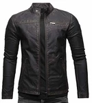 Crone Vego Herren Eco-Lederjacke Cleane Leichte Basic Jacke Vegan Lila/Schwarz