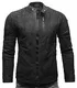 Crone Flakes Basic Echtleder Herren Lederjacke Wildleder Jacke im Used Look (M, Vintage Black (Wildleder))