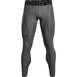 Herren Ua Hg Armour Leggings lange Sportleggings; atmungsaktive enganliegende Laufhose, Carbon Heather / Black, M