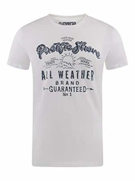 Herren T-Shirt RIVLeon Rundhals O-Neck Kurzarm Tee Shirt Print Regular Fit 100% Baumwolle Grün Blau Weiß Grau Rot Orange S M L XL 2XL 3XL 4XL 5XL, Größe:M, Farbe:Weiß (EJD)