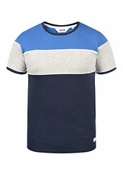 !Solid Cody Herren T-Shirt Kurzarm Shirt mit Streifen und Rundhalsausschnitt (1991) Insignia Blue (1991)