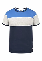 !Solid Cody Herren T-Shirt Kurzarm Shirt mit Streifen und Rundhalsausschnitt aus 100% Baumwolle, Größe:M, Farbe:Insignia Blue (1991)