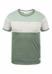!Solid Cody Herren T-Shirt Kurzarm Shirt mit Streifen und Rundhalsausschnitt (1991) Grün (793776)