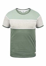 !Solid Cody Herren T-Shirt Kurzarm Shirt mit Streifen und Rundhalsausschnitt aus 100% Baumwolle, Größe:M, Farbe:Duck Green (793776)