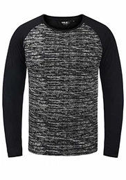!Solid Mevan Herren Longsleeve Langarmshirt Shirt im Baseball-Look, Größe:M, Farbe:Black (9000)