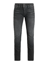 Herren Jeans Slim Fit Flat Front JJITIM JJORIGINAL Denim Stretch Hose mit Knöpfen, Farben:Dunkelgrau, Größe Jeans:32W / 32L