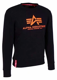 Basic Neon Print Sweatshirt (Black/Orange,M)