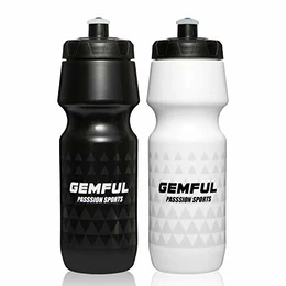 Sport Trinkflasche 750ml BPA-frei Radflasche 2er Set (Schwarz+Weiß)