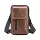MANNUOSI Herren Schultertaschen Riementasche Erste Schicht Rindsleder Beiläufig Crossbody Tasche Hängende Tasche Braun