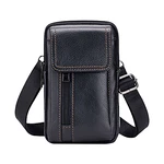 MANNUOSI Herren Schultertaschen Riementasche Crossbody Tasche Schwarz