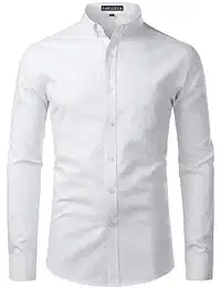 Herren Slim Fit Langarm Oxford Button Down Business Hemd Freizeithemd PZ111 Weiß L