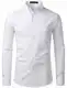 PARKLEES Herren Slim Fit Langarm Oxford Button Down Business Hemd Freizeithemd PZ111 Weiß M