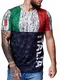 OneRedox Herren Länder T-Shirt Kurzarm Rundhals Fußball Italia 1516 M