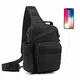 HUNTVP Militär Brusttasche Herren Umhängetasche Taktische Schultertasche Tactical Chest Sling Bag MOLLE Crossbody Bag für Reise Wandern Camping Outdoor, Typ-3 Schwarz