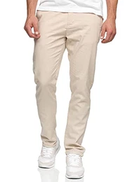 Herren Bryne Stoffhose aus Baumwolle & Leinen Herrenhose Freizeithose Männer Fog M