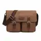 FANDARE Vintage Umhängetasche Segeltuch Schultertasche Erweiterbar Crossbody Bag Herren Damen Reise Business Messenger Bag passen 10.9 inch Tablet Canvas Tasche Braun