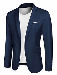 Sakko Herren Sportlich Jackett Slim Fit Blazer Männer Freizeit Modern blau m