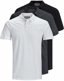 3er Pack Herren Poloshirt Slim Fit Kurzarm schwarz weiß blau grau XS S M L XL XXL 12171776 (3er Pack Farb Mix 11, M)