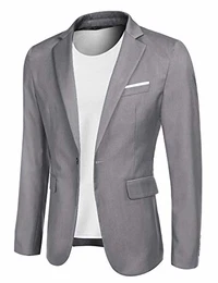 Freizeit Sakko Herren Grau Blazer Männer Sportlich Jackett Slim Fit Modern m