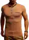 Leif Nelson Herren Männer Polo T-Shirt Kurzarmshirt Sweatshirt Crew Neck Rundkragen Sommer Kurzarm Longsleeve modern Basic Shirt Freizeit Hemd Baumwolle-Anteil LN1280; Größe M, Camel