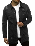OZONEE Herren Jeansjacke Übergangs Bikerjacke (777) SCHWARZ (777/015K)