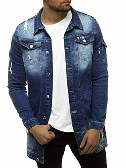 OZONEE Herren Jeansjacke Übergangs Bikerjacke (777) Dunkelblau (777/015K) OZONEE Herren Jeansjacke Übergangs Bikerjacke (777) Dunkelblau (777/015K)