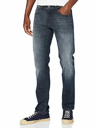 Herren Regular Fit Houston Straight Jeans, Schwarz/Blau 86, 32W / 32L