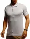 Leif Nelson Herren Polo Shirts Sommer T-Shirt Poloshirt Slim Fit aus Feinstrick Cooles Basic Männer Polo-Shirt Jungen Kurzarmshirt Sweater Kurzarm LN7400 Hell Grau Small